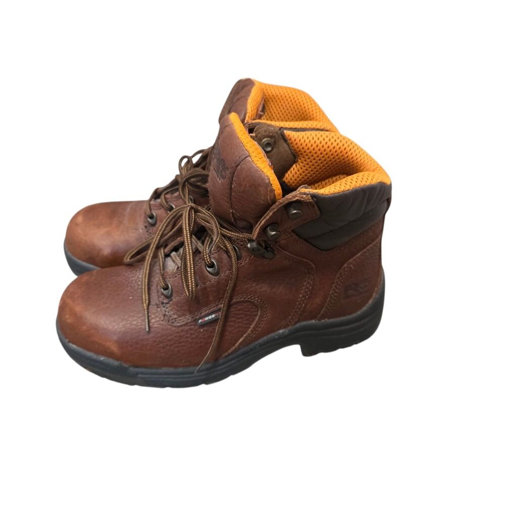 Timberland‎ PRO Brown Leather EH Safety Toe Work Boots Mens Size 7.5 ASTM